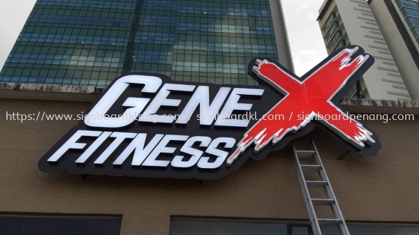 Gene Fitness 3D Led Frontlit Lettering Signage Signboard At Klang Kuala Lumpur  Aluminum Big 3D Box Up Lettering Sigange Kuala Lumpur (KL), Malaysia Pembinaan, Pasang, Pembekal | Great Sign Advertising (M) Sdn Bhd