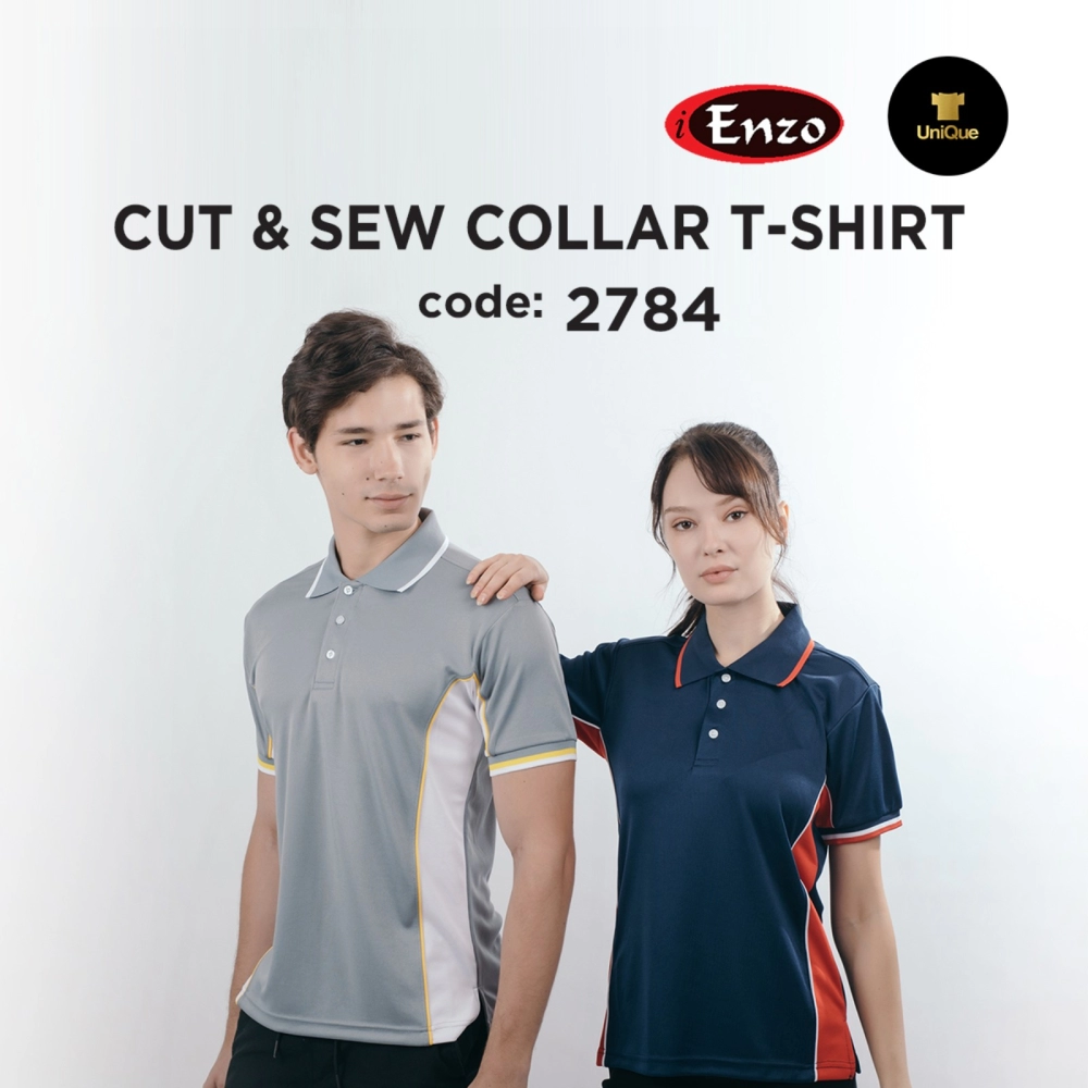 Unisex T-shirt Collar | Plain Collar T-shirt |  Polo T-shirt | Adult / Unisex 2784 Cut & Sew Collar T-shirt