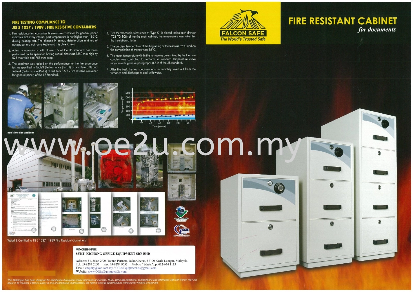 FALCON 4 Drawer Fire Resistant Filing Cabinet (FRC4 - Individual Locking)_390kg