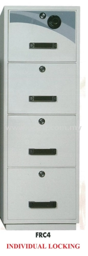 FALCON 4 Drawer Fire Resistant Filing Cabinet (FRC4 - Individual Locking)_390kg