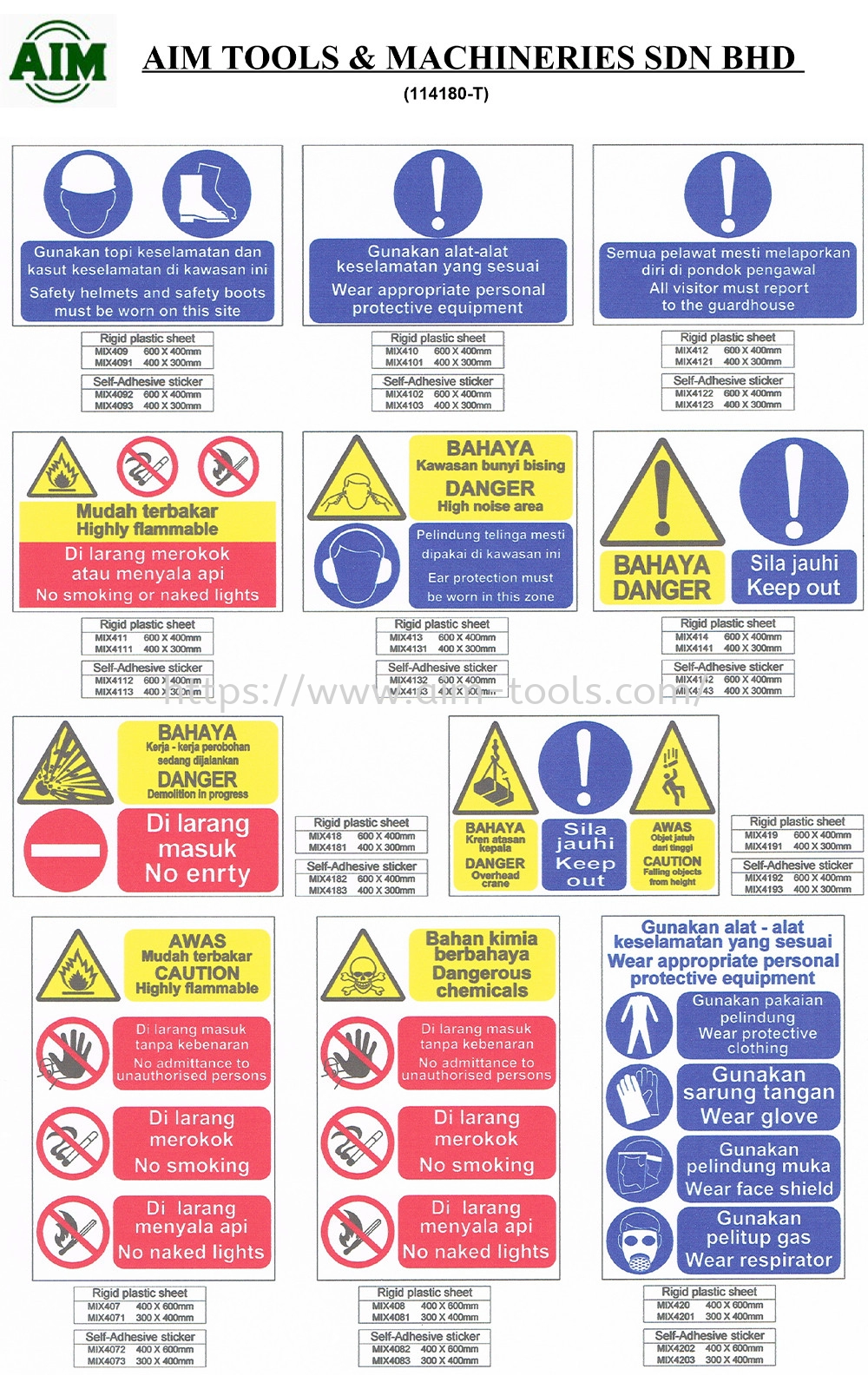 SAFETY SIGNS & LABEL