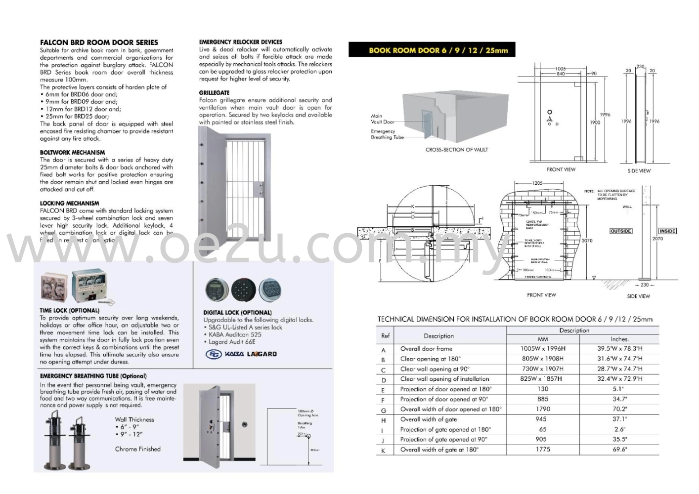 FALCON 9" Book Room Door c/w Grille Gate (BRD 09)_350kg