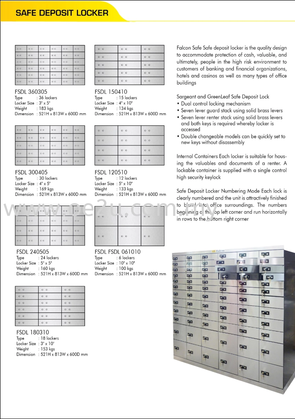 FALCON Safe Deposit Locker - 12 Lockers (FSDL 120510)_133kg