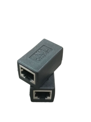 RJ45 PLUG TO PLUG SOCKET (METAL BLACK)