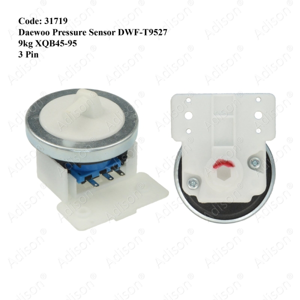 Code: 31719 Midea Singer Daewoo Pressure Sensor 3 Pin MFW-701S / MFW-751S / MFW-755M / MFW-801S / MFW-855M / MFW-901S / MFW-955M / MFW-1020S / MFW-1050MV2 / MFW-1250MV2 / WT5361 / DWF-T9527 Pressure Switch / Pressure Sensor Washing Machine Parts Melaka, Malaysia Supplier, Wholesaler, Supply, Supplies | Adison Component Sdn Bhd