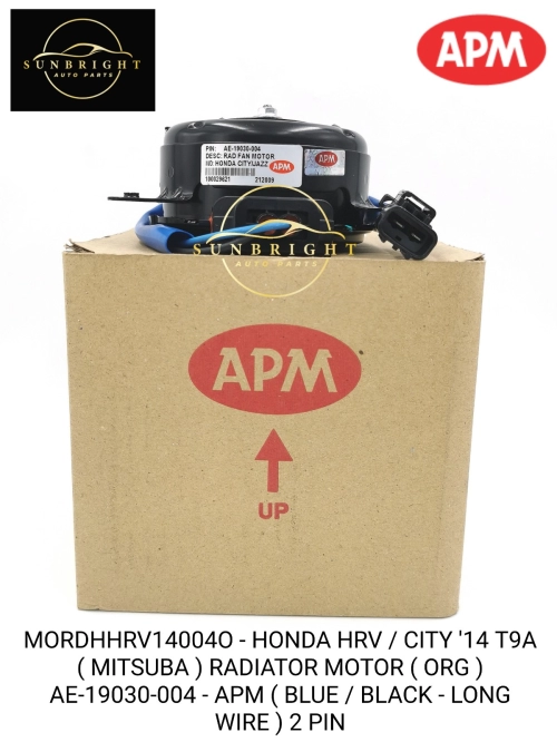 MORDHHRV14004O - HONDA HRV / CITY '14 T9A ( MITSUBA ) RADIATOR MOTOR ( ORG ) AE-19030-004 - APM ( BLUE / BLACK - LONG WIRE ) 2 PIN
