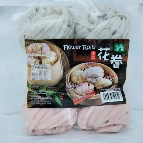 YT FLOWER ROLLS (6PCS)300G(HB)RED BEAN/PUMPKIN/CRANBERRY 三色花卷 红豆/金瓜/蔓越莓