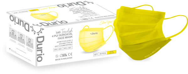 Durio 545 Trendish 4 Ply Surgical Face Mask- Neon Yellow 545 Trendish Adult Face Mask 4 Ply Surgical Face Mask Malaysia, Johor Bahru (JB) Manufacturer, Supplier, Supply, Supplies | Durio PPE Sdn Bhd