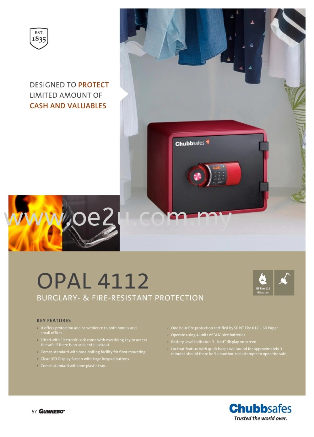 Chubbsafes OPAL 4112 Safe (42kg)