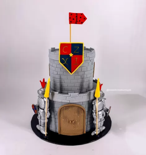 Castle Theme - 2 Tier Fondant Cake