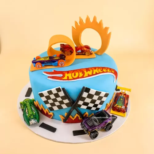 Hot Wheels Theme - Fondant Cake