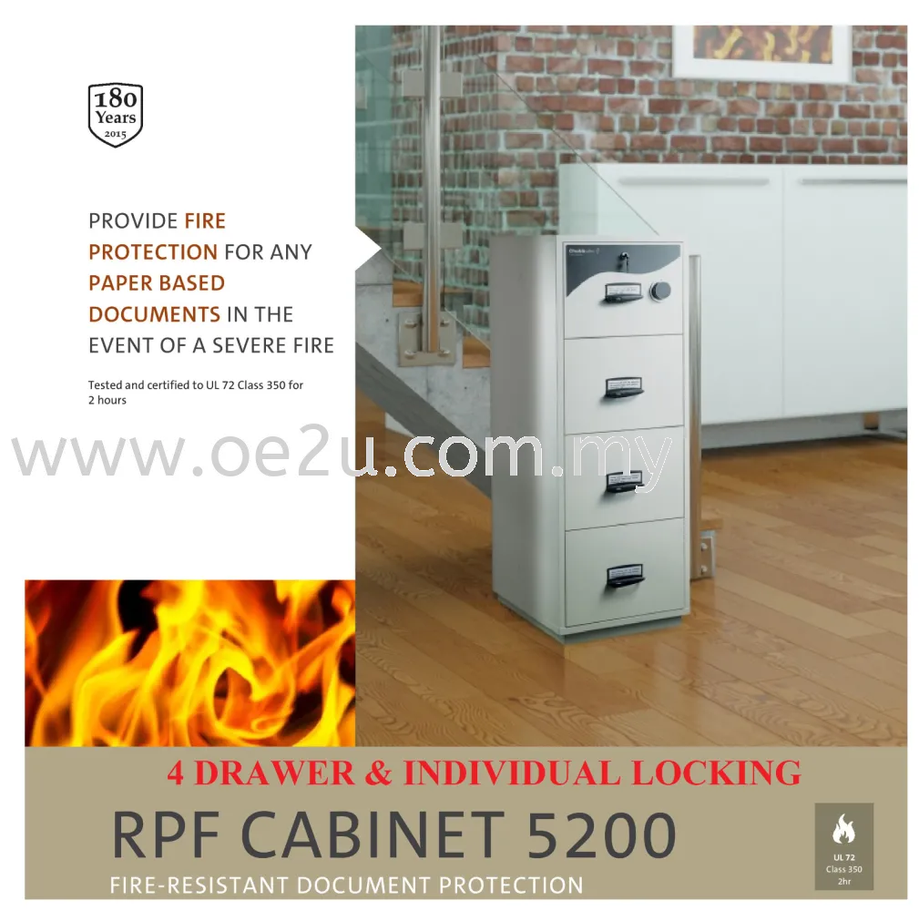 Chubbsafes 4 Drawer RPF Cabinet 5200 (Individual Locking)_350kg