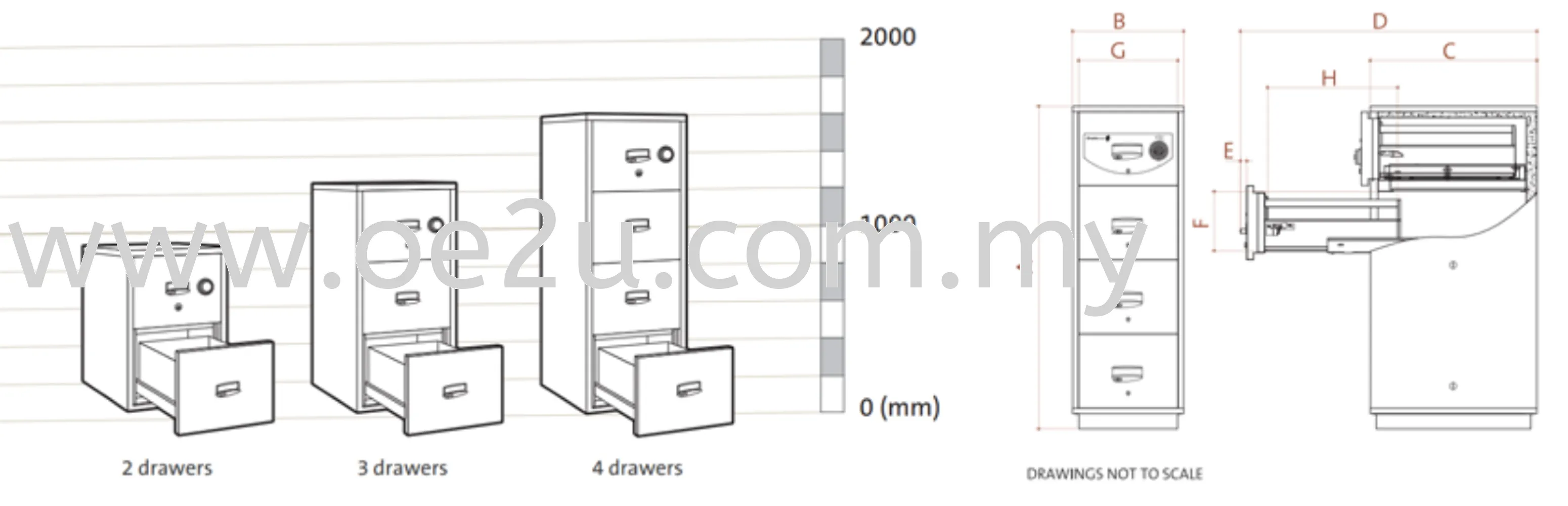 Chubbsafes 3 Drawer RPF Cabinet 9000 (Central Locking)_290kg