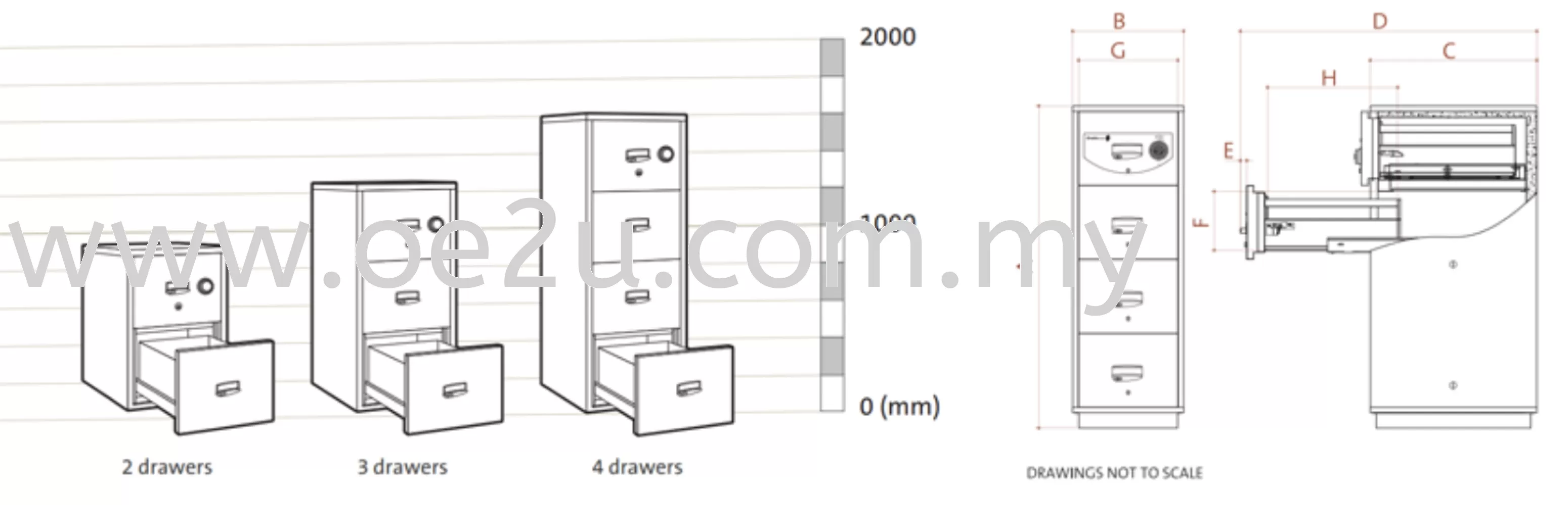 Chubbsafes 4 Drawer RPF Cabinet 9000 (Individual Locking)_370kg