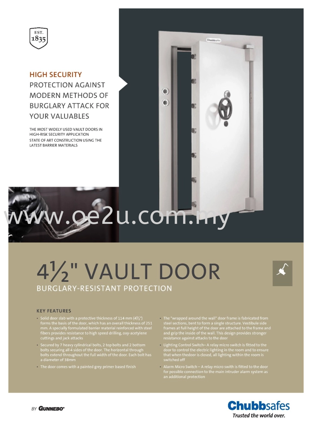 Chubbsafes 4.5" Vault Door (1210kg)