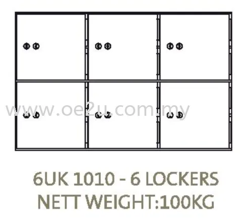 Chubbsafes Safe Deposit Locker - 6 Lockers (6 UK 1010)_100kg