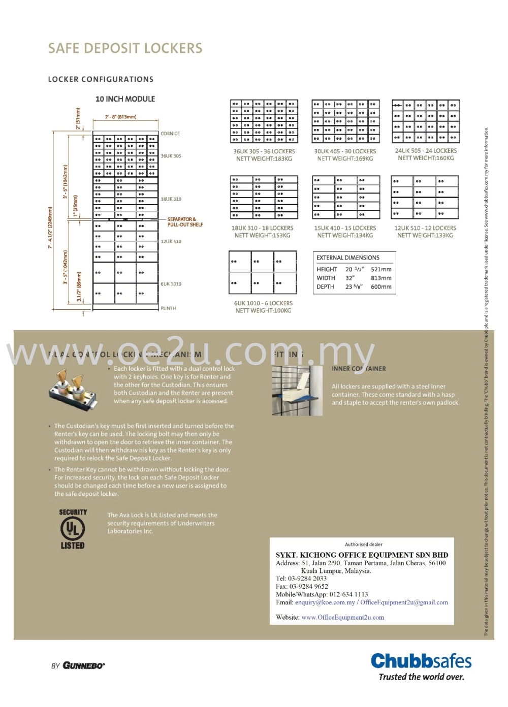 Chubbsafes Safe Deposit Locker - 12 Lockers (12 UK 510)_133kg