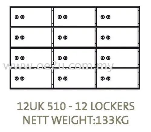 Chubbsafes Safe Deposit Locker - 12 Lockers (12 UK 510)_133kg