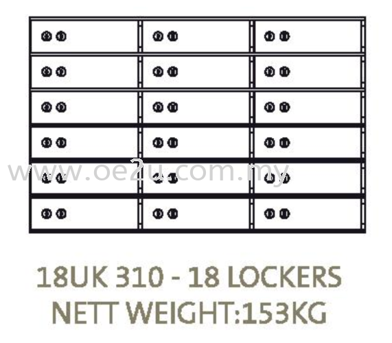 Chubbsafes Safe Deposit Locker - 18 Lockers (18 UK 310)_153kg