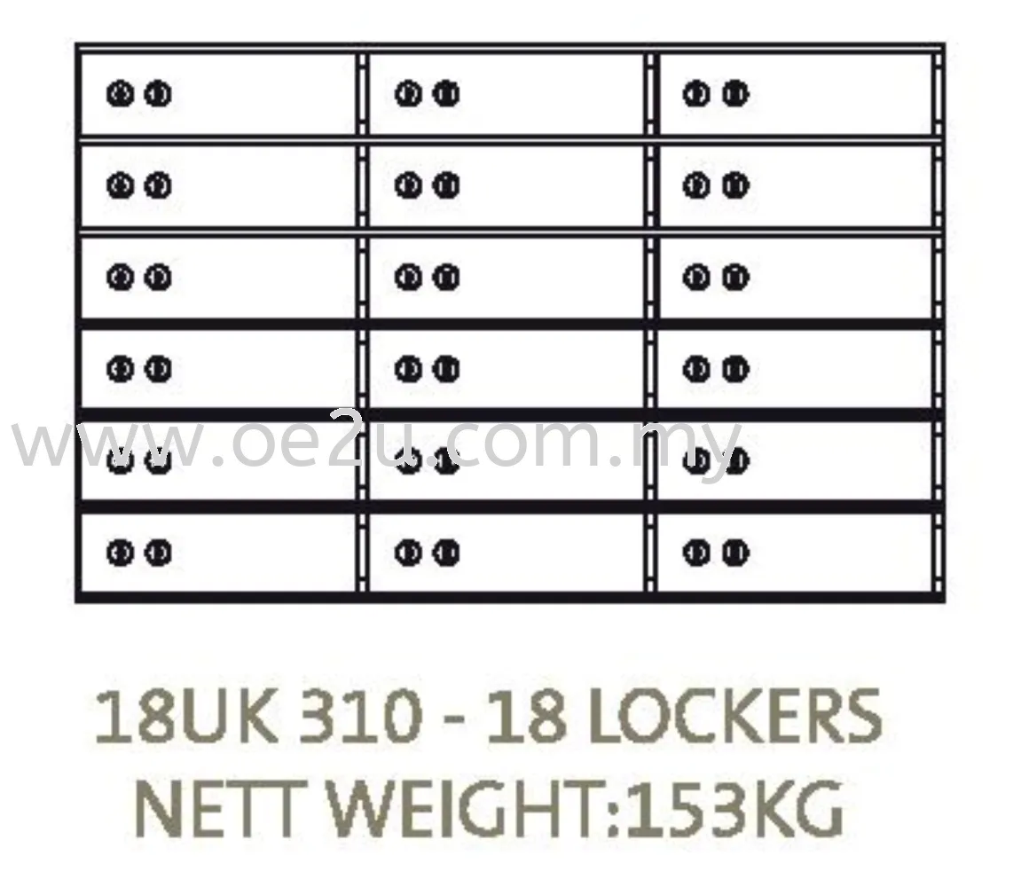 Chubbsafes Safe Deposit Locker - 18 Lockers (18 UK 310)_153kg