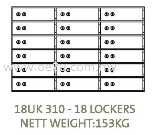 Chubbsafes Safe Deposit Locker - 18 Lockers (18 UK 310)_153kg