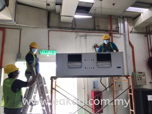 Installation of 12.5hp Carrier ACPU for Reflow Jisso Production area, Panasonic