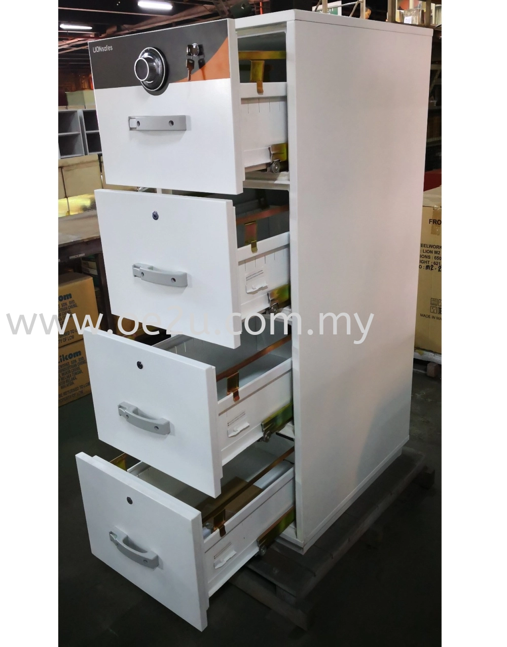 LION 4 Drawer Fire Resistant Filing Cabinet (Individual Locking)_340kg