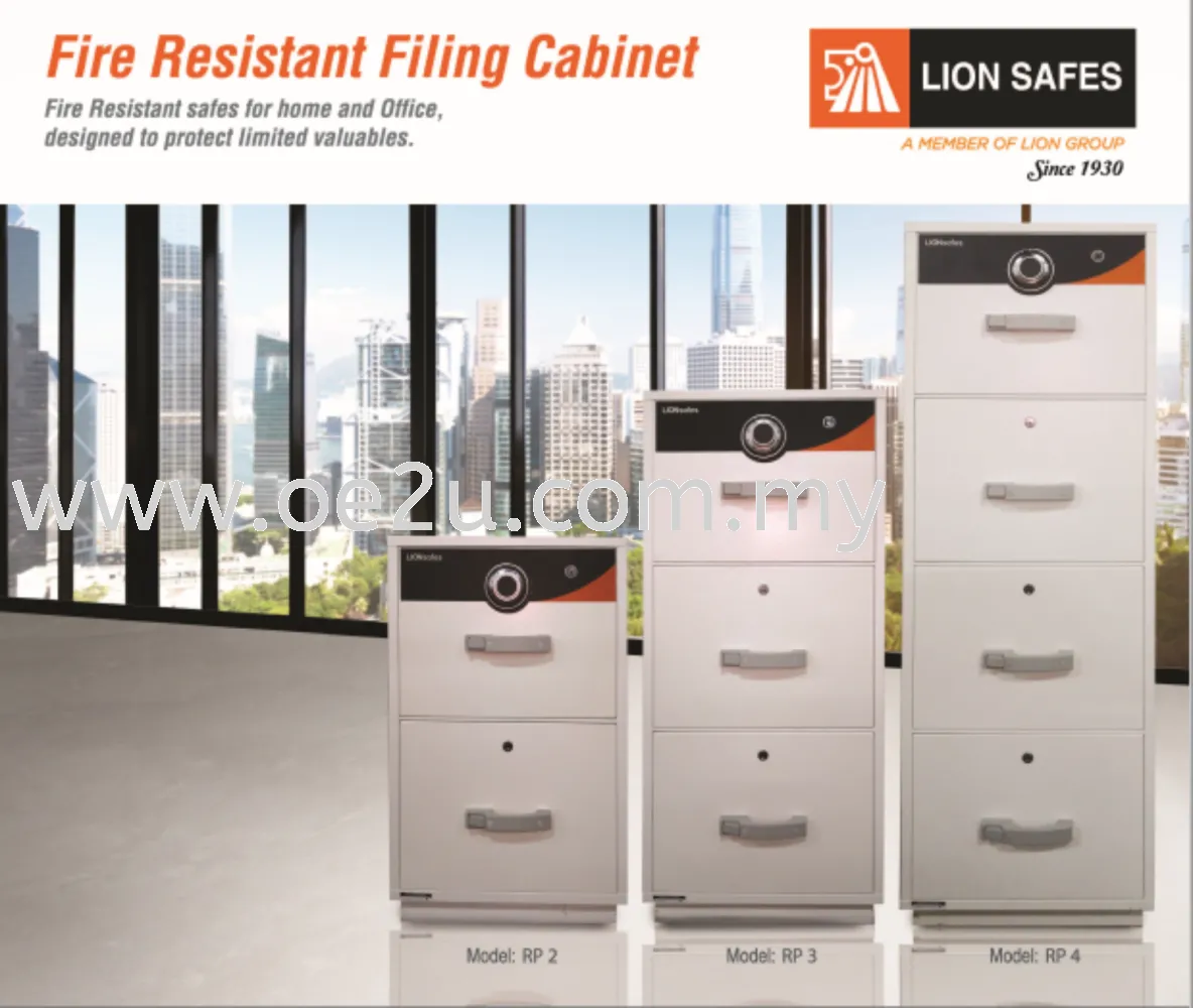 LION 4 Drawer Fire Resistant Filing Cabinet (Individual Locking)_340kg