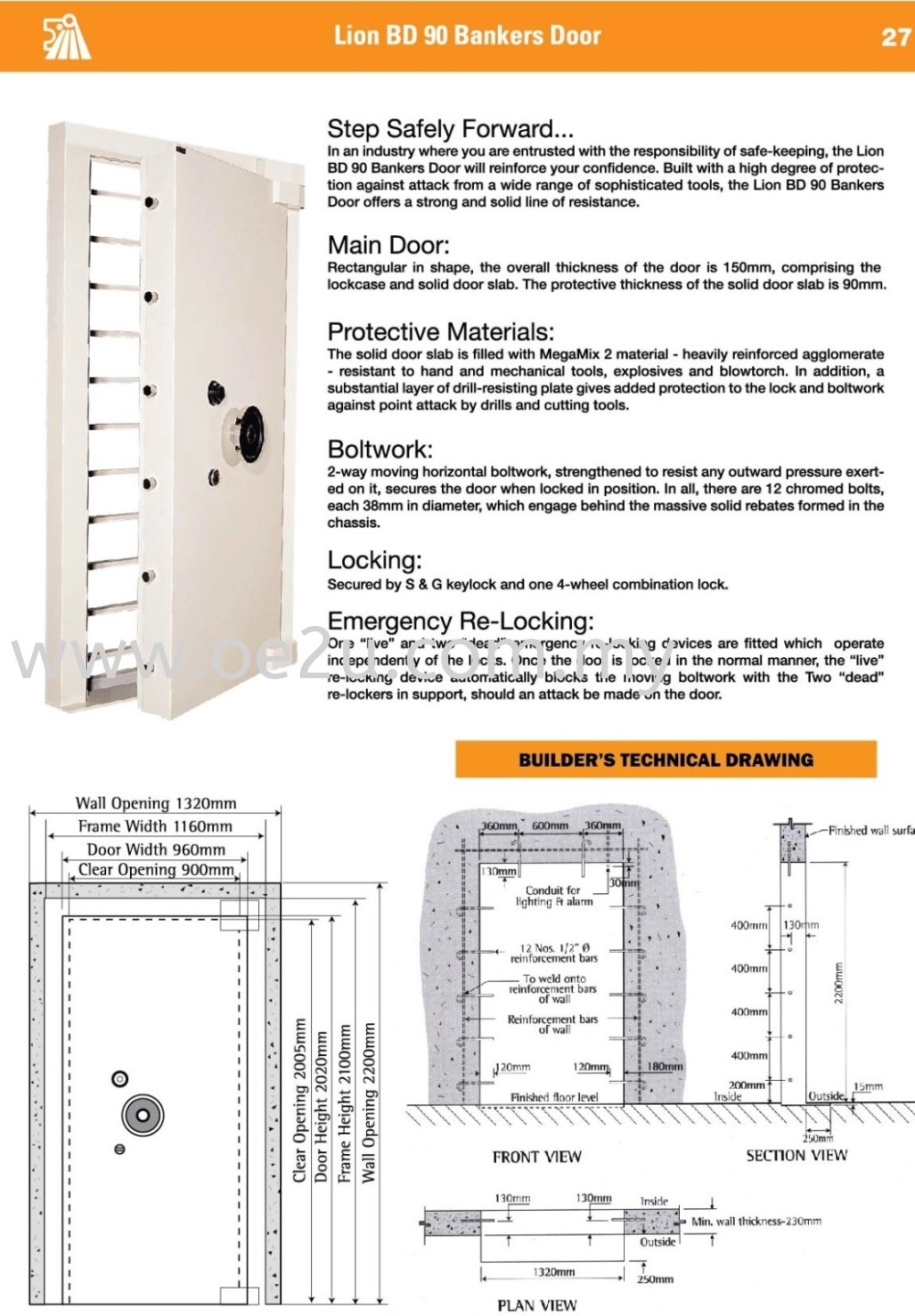 LION BD 90 Bankers Door (1220kg)