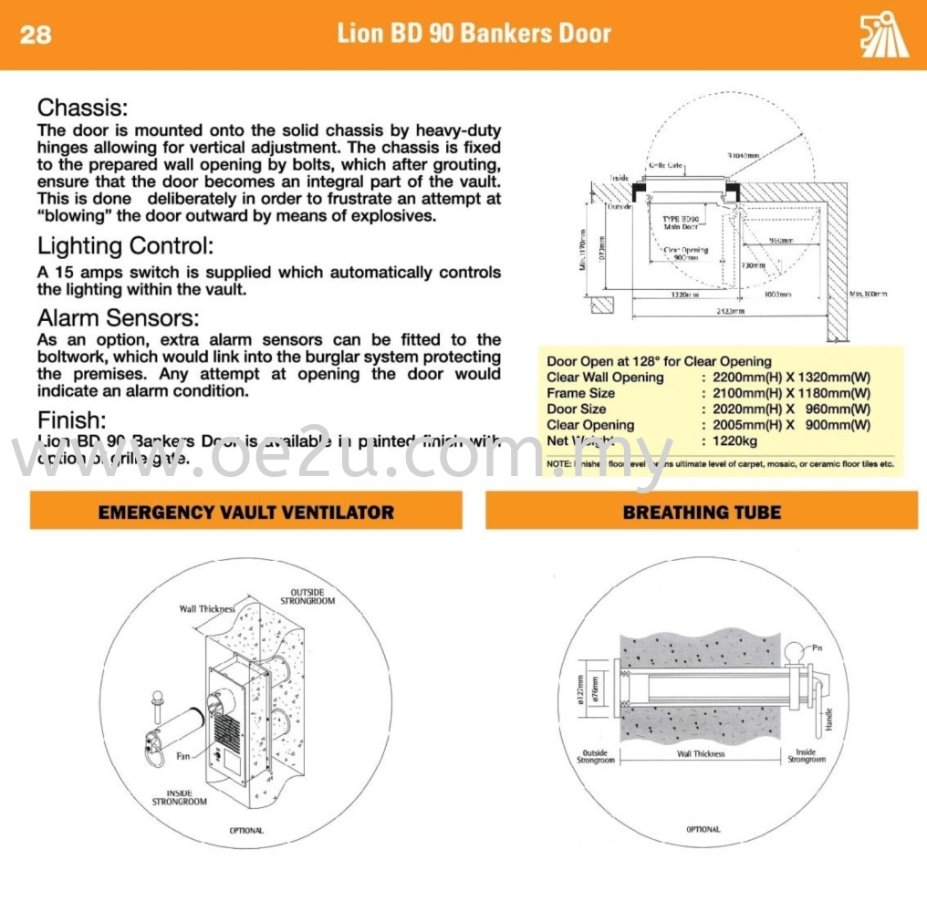 LION BD 90 Bankers Door (1220kg)