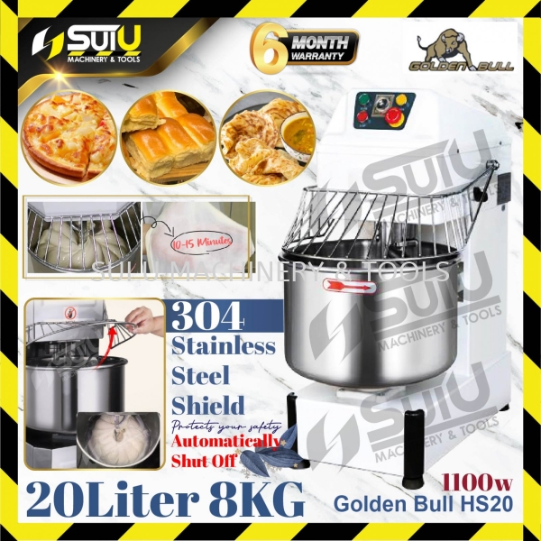 GOLDEN BULL HS-20 Heavy Duty Commercial Spiral Dough Mixer 20L 1100w Food Mixer Bakery & Noodle Equipment Food Processing Machine Kuala Lumpur (KL), Malaysia, Selangor, Setapak Supplier, Suppliers, Supply, Supplies | Sui U Machinery & Tools (M) Sdn Bhd