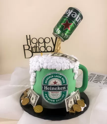 Heineken Theme - Fresh Cream Cake