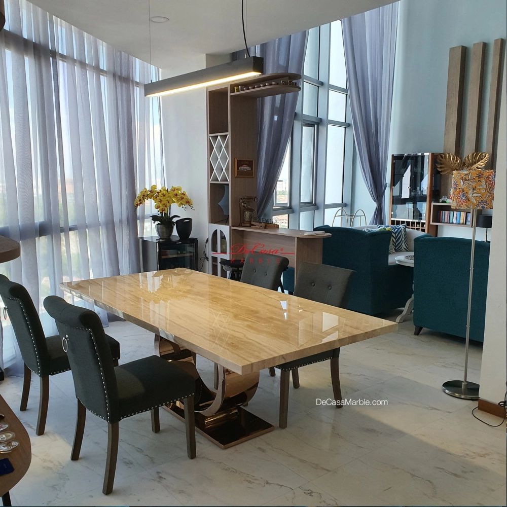 Luxury Dining Table | Nuvalato | 8 Seaters | Italian Marble