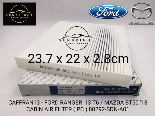 CAFFRAN13 - FORD RANGER '13 T6 / MAZDA BT50 '13 CABIN AIR FILTER ( PC ) AB39-19N619-A