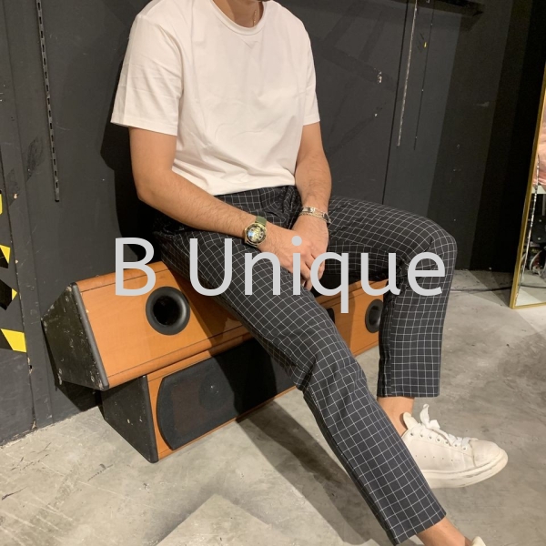 KOREAN 9' ANKLE CUT WITH SIDE TAP TROUSER IN FINE CHECKER Ankle Cut Casual Pants Malaysia, Kuala Lumpur (KL), Selangor Supplier, Manufacturer, Supply, Supplies | Unique Base Apparel Sdn Bhd