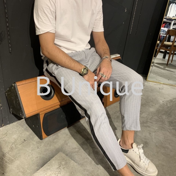 KOREAN 9' ANKLE CUT WITH SIDE TAP TROUSER IN LIGHT GREY Ankle Cut Casual Pants Malaysia, Kuala Lumpur (KL), Selangor Supplier, Manufacturer, Supply, Supplies | Unique Base Apparel Sdn Bhd