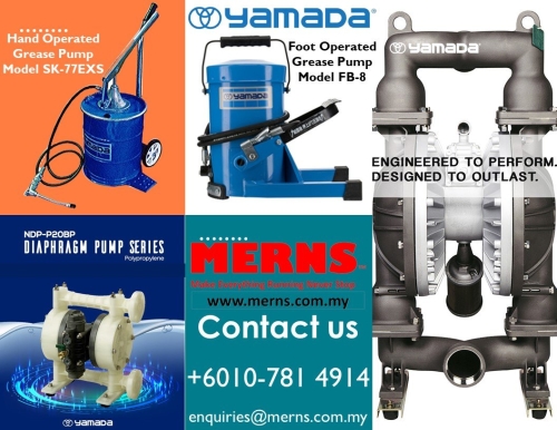 Yamada, Diaphragm Pump, AODD Pump, Hand Operated Grease Pump, Foot Operated Grease Pump Japan