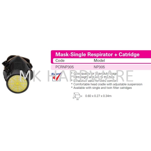 MASK-SINGLE RESPIRATOR + CATRIDGE