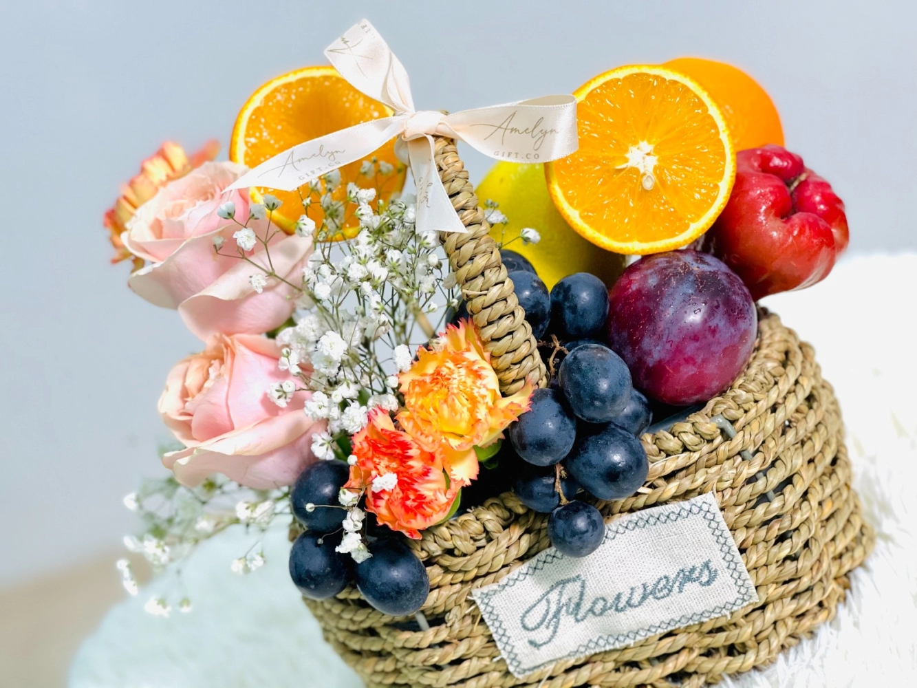Mini Fruits & Flowers Basket 