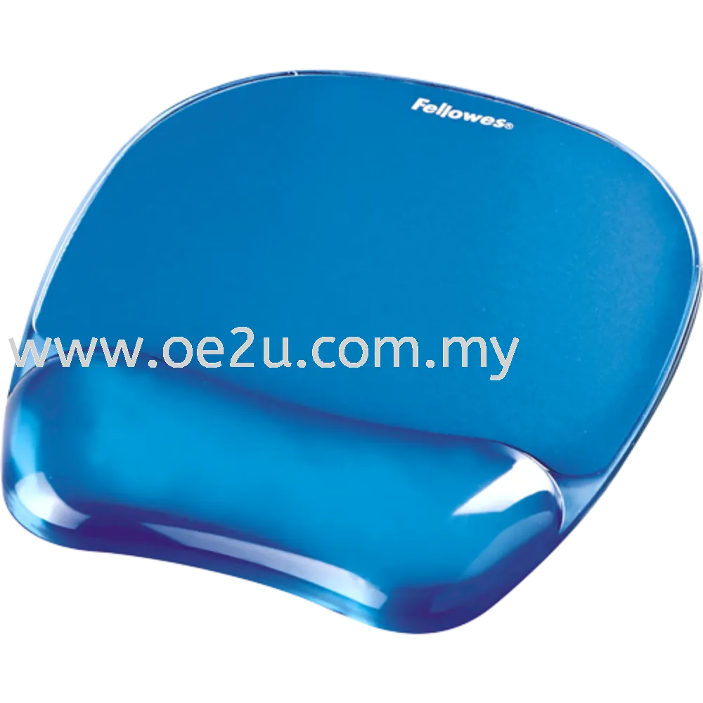 Fellowes Crystals Gel Mousepad Wrist Support Blue