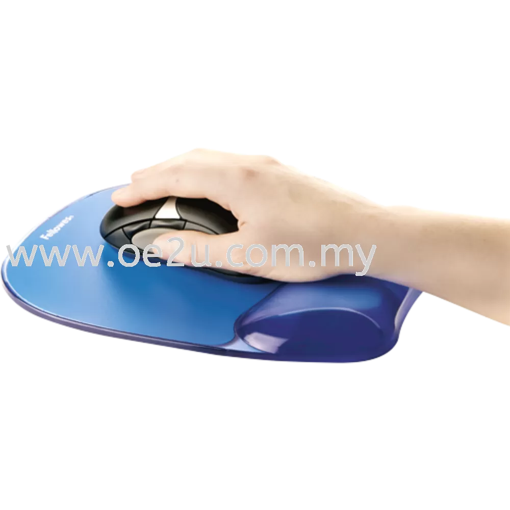 Fellowes Crystals Gel Mousepad Wrist Support Blue