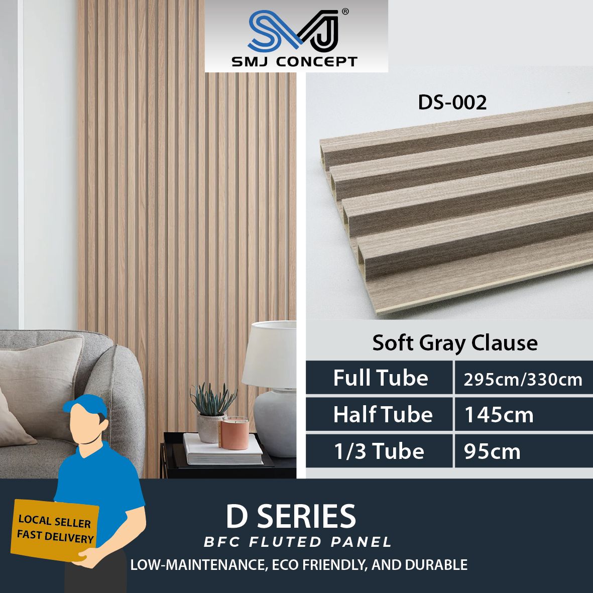 Interlock Fluted Panel D Series | SOFT GRAY CLAUSE | DS002