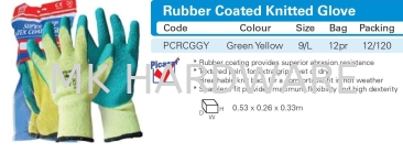 RUBBER COATED KNITTED GLOVE
