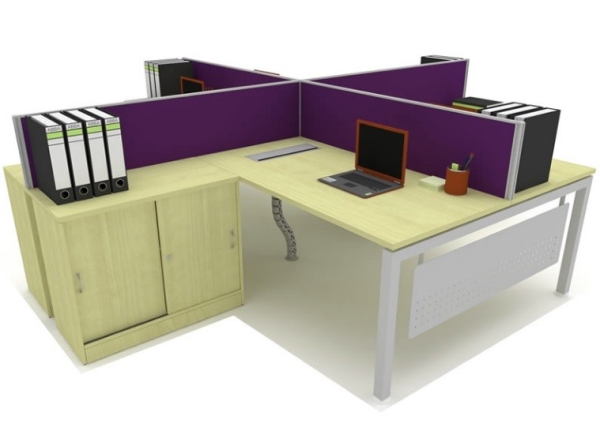 Office cubicle with fabric desking panel L shape Office Workstation Malaysia, Selangor, Kuala Lumpur (KL), Seri Kembangan Supplier, Suppliers, Supply, Supplies | Aimsure Sdn Bhd