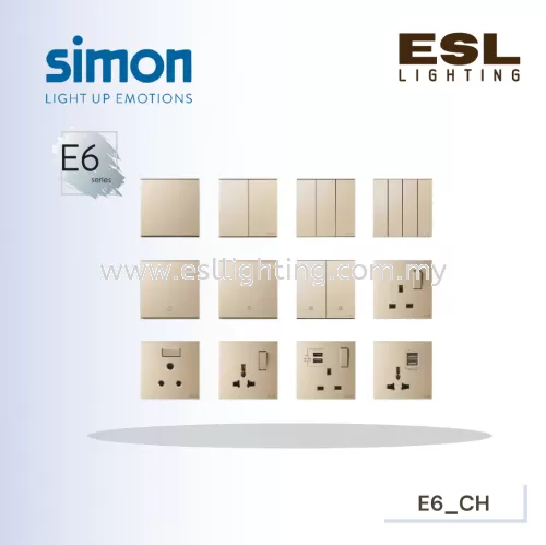 SIMON E6 SERIES SWITCHES CHAMPAGNE