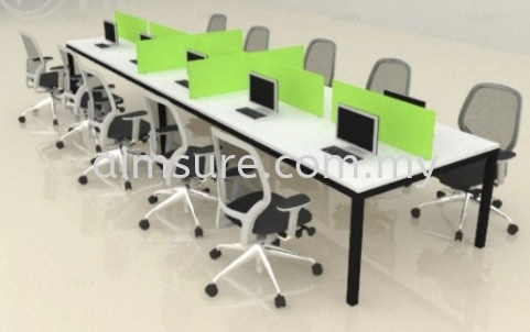 Linear office workstation with Rumex leg