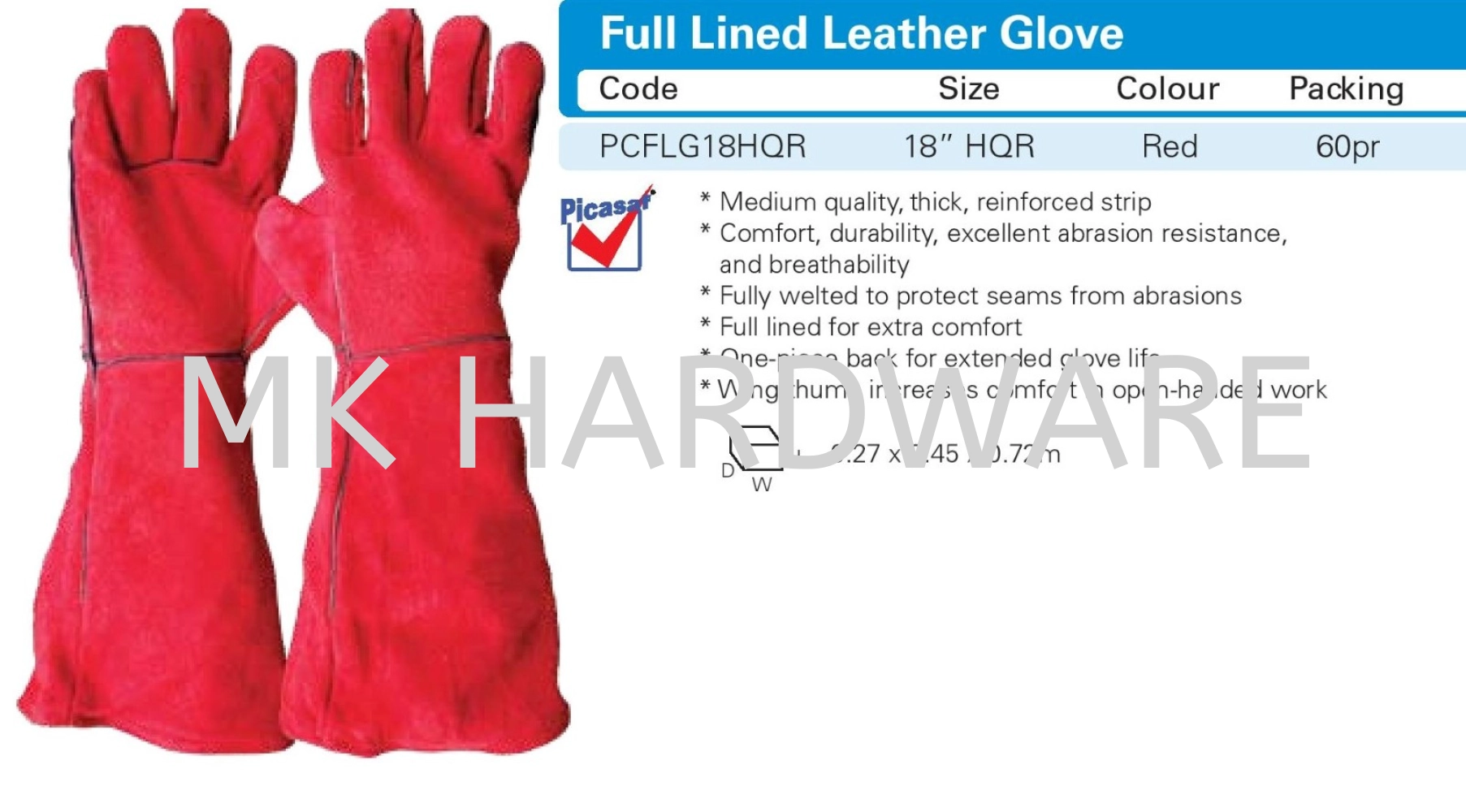 LONG FULL LINED LEATHER GLOVE