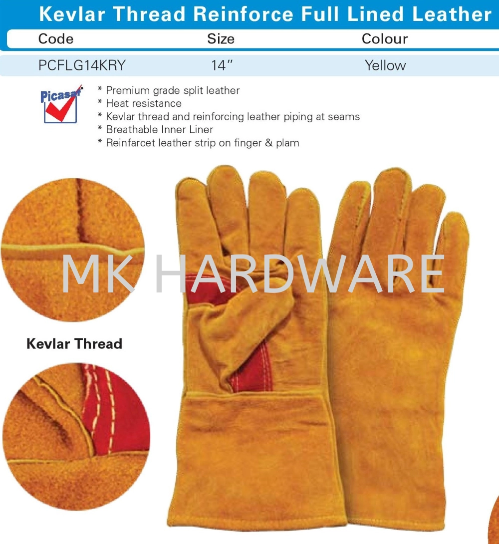 KEVLAR THREAD REINFORCE FULL LINED LEATHER GLOVE