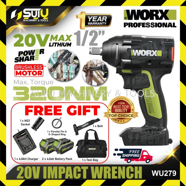 Worx WU279 20V Brushless Impact Wrench 4.0Ah Brushless Impact Wrench Brushless Tools Power Tool Kuala Lumpur (KL), Malaysia, Selangor, Setapak Supplier, Suppliers, Supply, Supplies | Sui U Machinery & Tools (M) Sdn Bhd