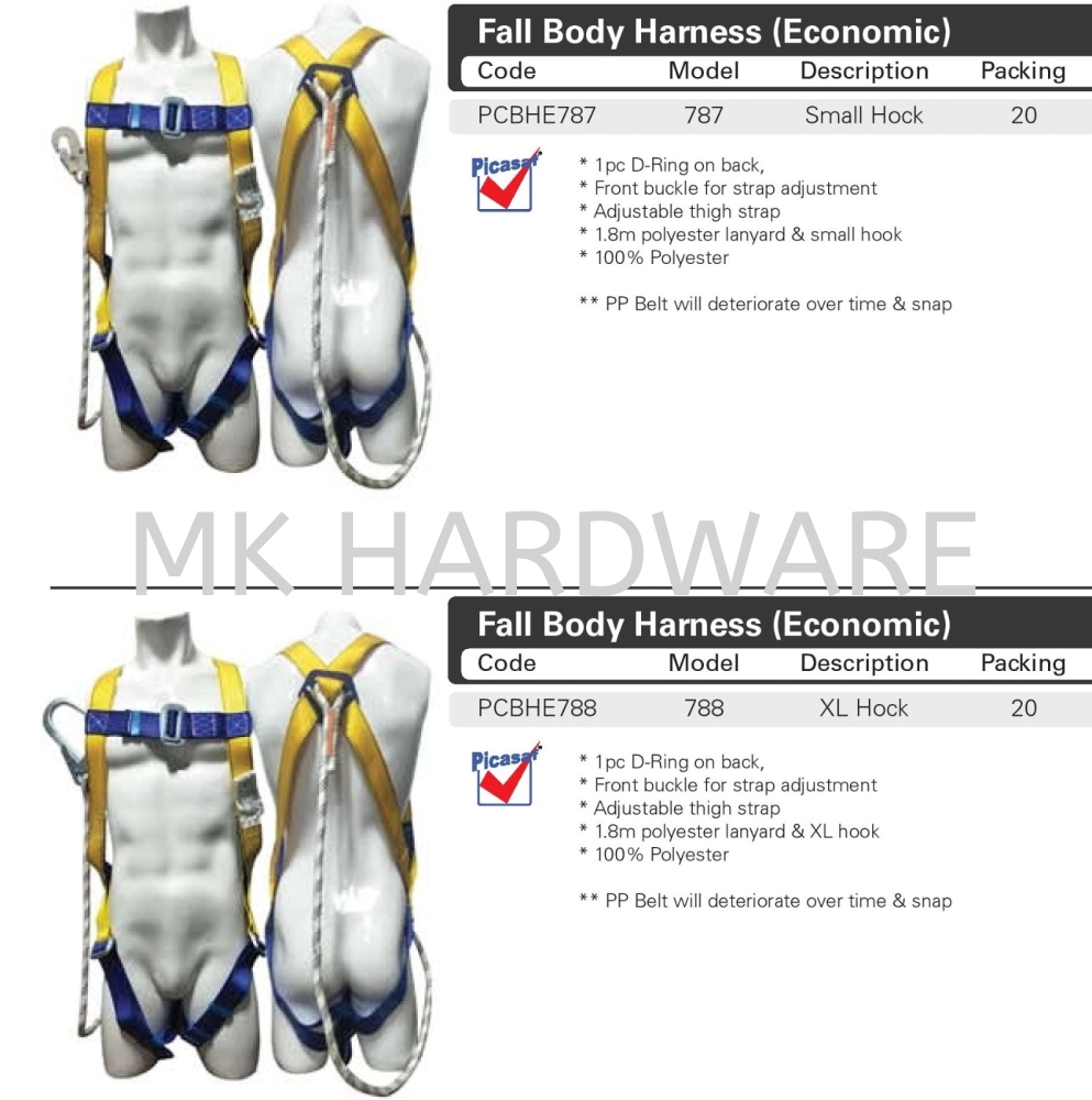 FALL BODY HARNESS (ECONOMIC) SAFETY PRODUCTS SAFETY HARNESS & ACCESSORIES  Selangor, Malaysia, Kuala Lumpur (KL), Puchong Supplier, Suppliers, Supply,  Supplies